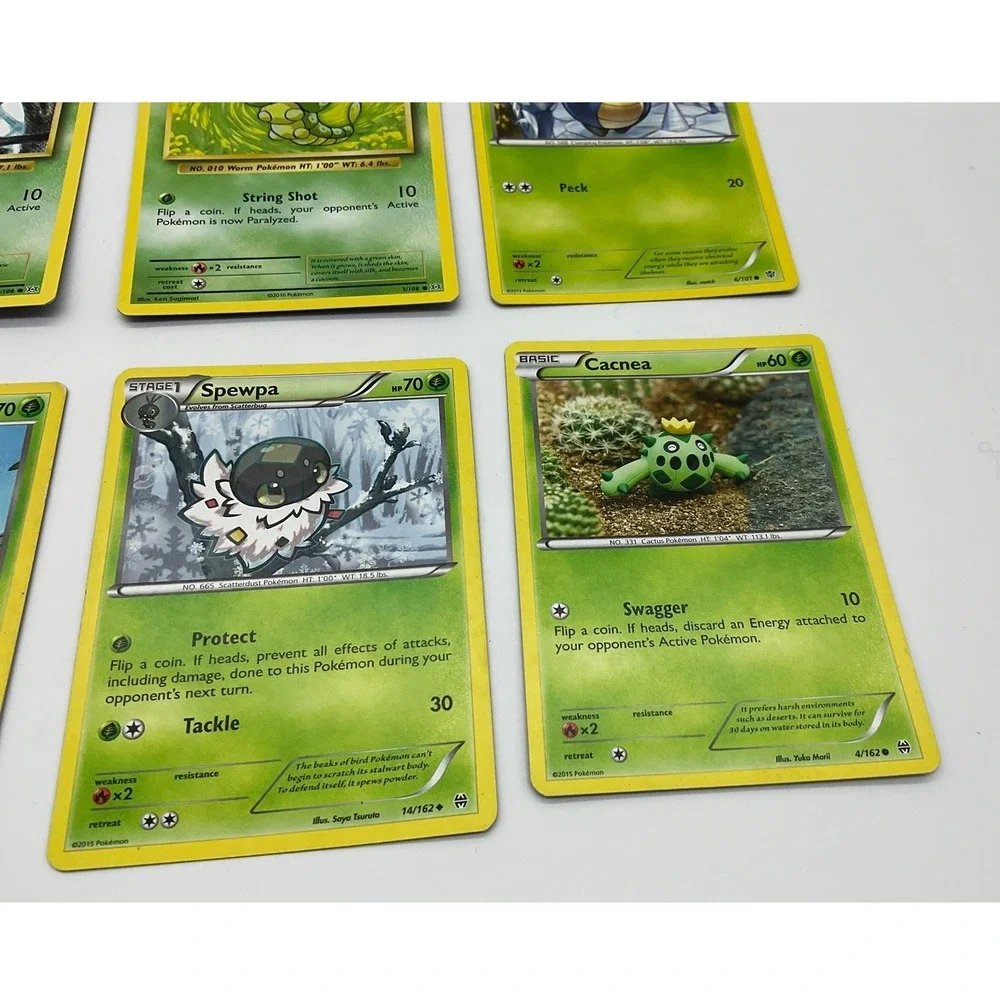 Pokemon TCG Card Lot 6ct Caterpie Karrablast Volbeat Spewpa Cacnea Grass Bug